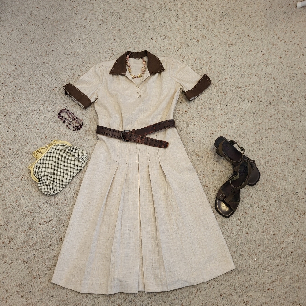 100% Handmade dress, midi length, Prarie style